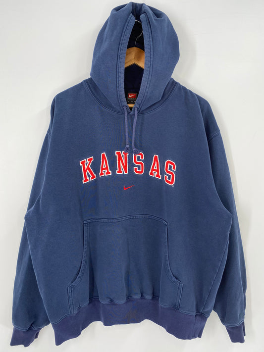 00' NIKE KANSAS Size XL Vintage Hoodie Sweat-Shirt / K3947