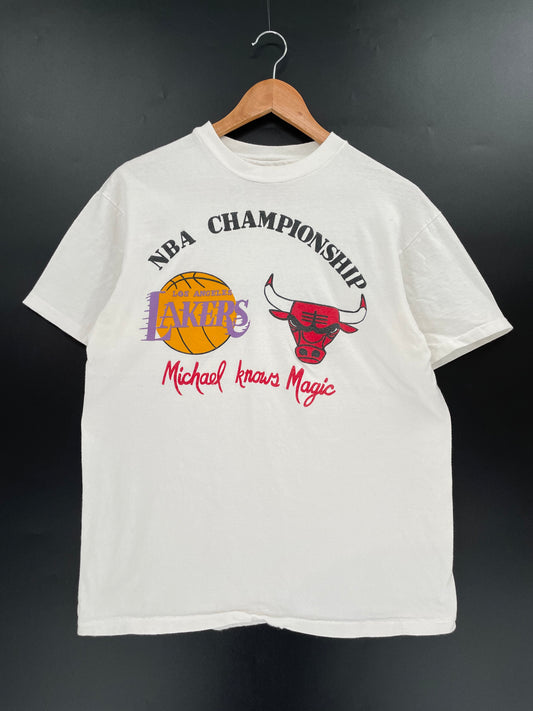 90’s LAKERS CHICAGO BULLS Size L Vintage NBA T- SHIRT / K1329