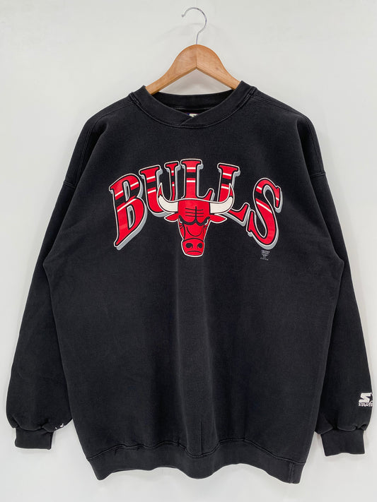 90's STARTER CHICAGO BULLS MADE IN USA Size L Vintage NBA Sweat-Shirts / K2108