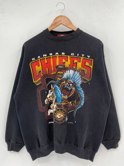 1983' KANSAS CITY CHIEES Made in USA Size XL Vintage NFL Sweat shirt / K3413