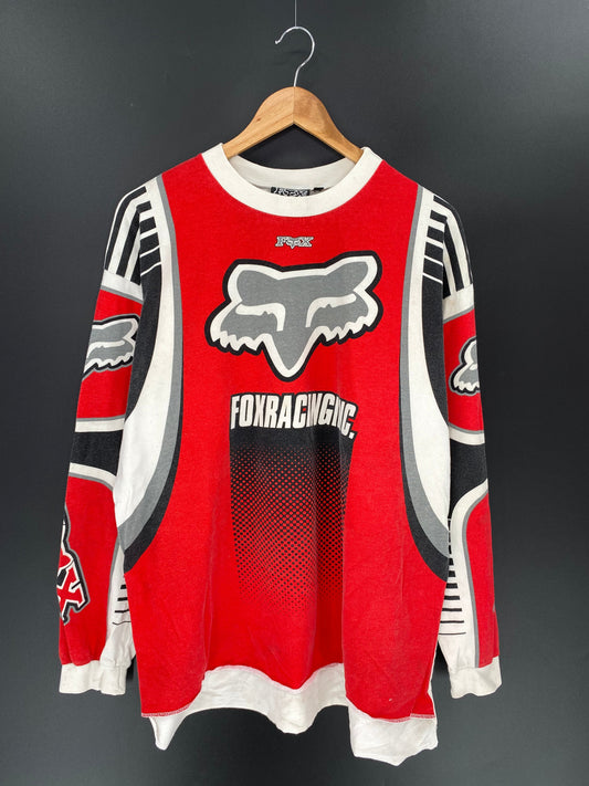 Vintage FOX RACING Size L Long Sleeve Racing T-Shirt / K9392