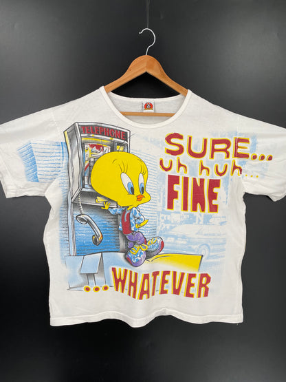 1998 LOONEY TUNES TWEETY Made in USA Size Approx.L Vintage T-Shirt / K2054