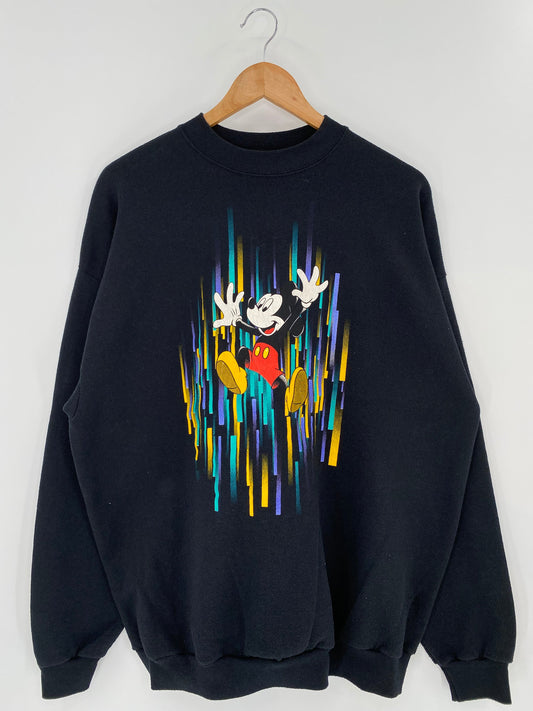 90’s DISNEY MICKEY Size No Tag(Approx.L) Vintage Sweat-shirt / K9861