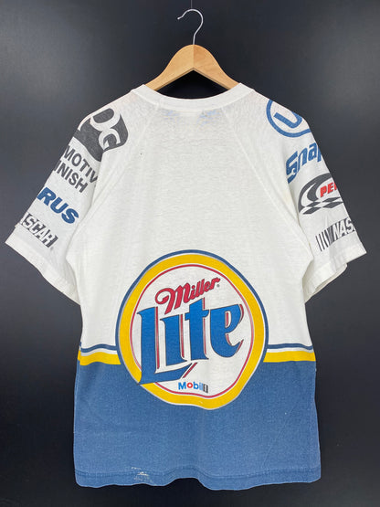 90’s MILLER LITE RACING Size M Vintage Racing T-Shirt / K1577