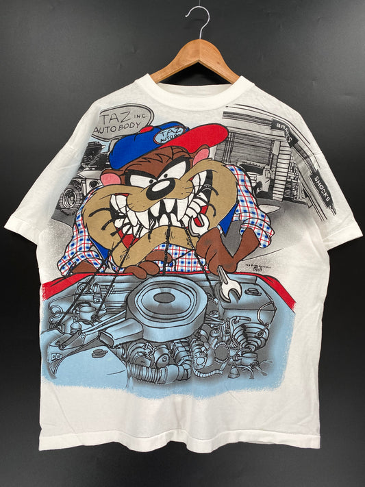 1995' LOONEY TUNES TAZ Size No tag(Approx.XL-XXL) Vintage T- SHIRT / K1350