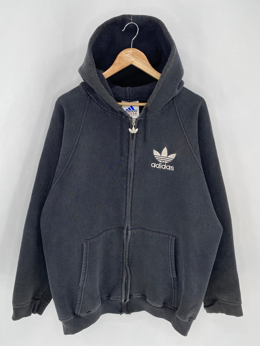 90’s ADIDAS Made in USA Size L Vintage Zip-up Hoodie Sweat-shirt / K7999