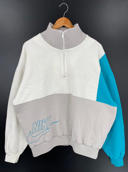 90's Silver tag NIKE Size L Vintage Half-zip Sweat-shirt / K2280