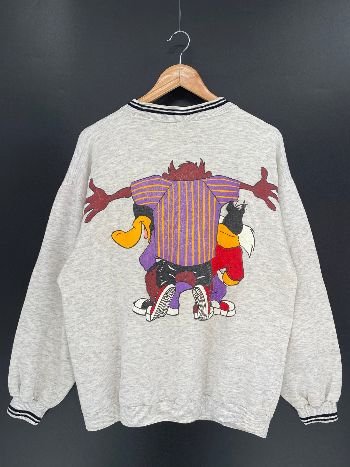 1993 LOONEY TUNES TWEETY Size Approx.XL Vintage Sweat-shirt / 9802