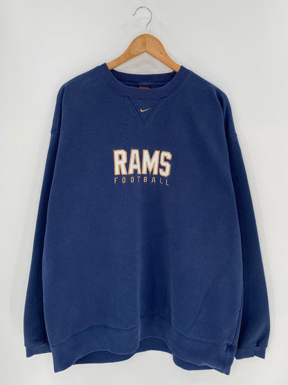 00’ NIKE RAMS FOOTBALL Size L Vintage NFL Sweat-shirt / 9036