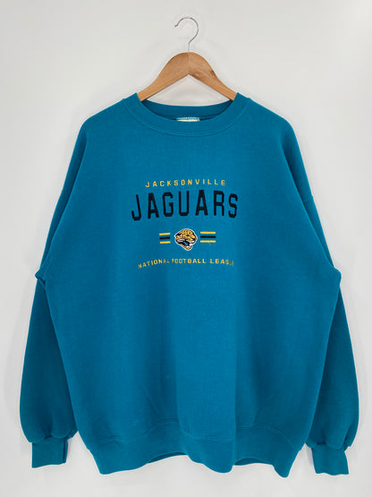 90’s JACKSONVILLE JAGUARS Size No Tag(Approx.XXL) NFL Vintage Sweat-shirt / 9604