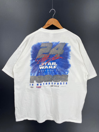 1999 STAR WARS JEFF GORDON MADE IN USA Size XL Vintage Race Car T-Shirts / K726
