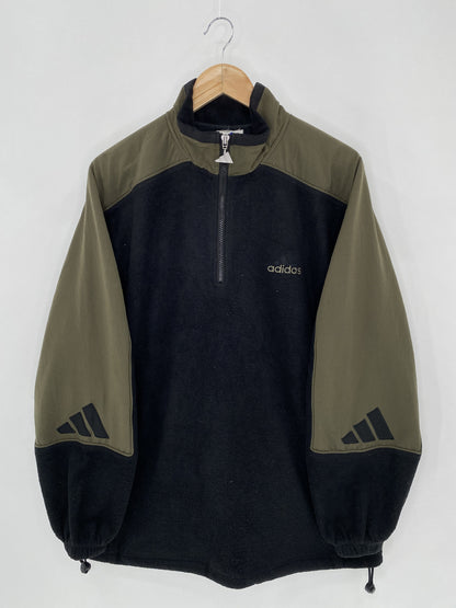 90's ADIDAS  Size L Vintage Half-Zip Fleece Jacket / A7948