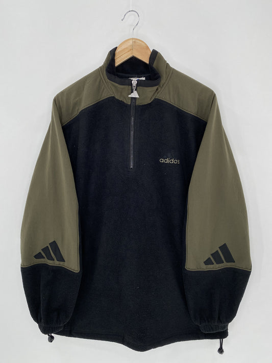 90's ADIDAS  Size L Vintage Half-Zip Fleece Jacket / A7948