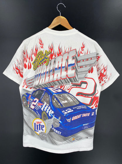 1999 HARLEY DAVIDSON x Miller Light Made in USA Size M Vintage Racing T-Shirt / 8225