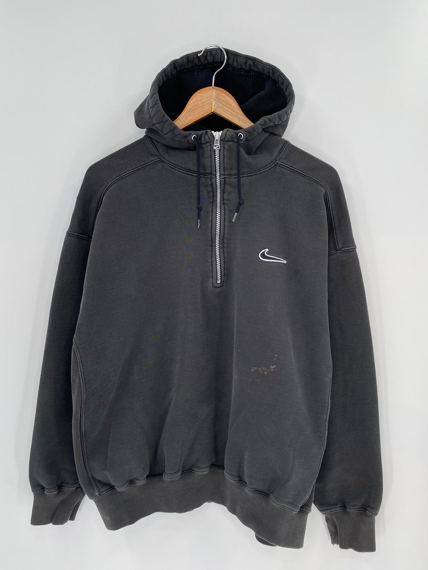 90’s NIKE Mini Swoosh Size L Vintage Half-zip Hoodie Sweat-shirt/ 9221