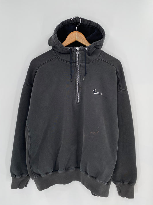 90’s NIKE Mini Swoosh Size L Vintage Half-zip Hoodie Sweat-shirt/ 9221