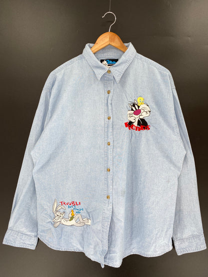 Vintage LOONEY TUNES  Size No tag (Approx.L-XL) Long Sleeve Shirts / k600