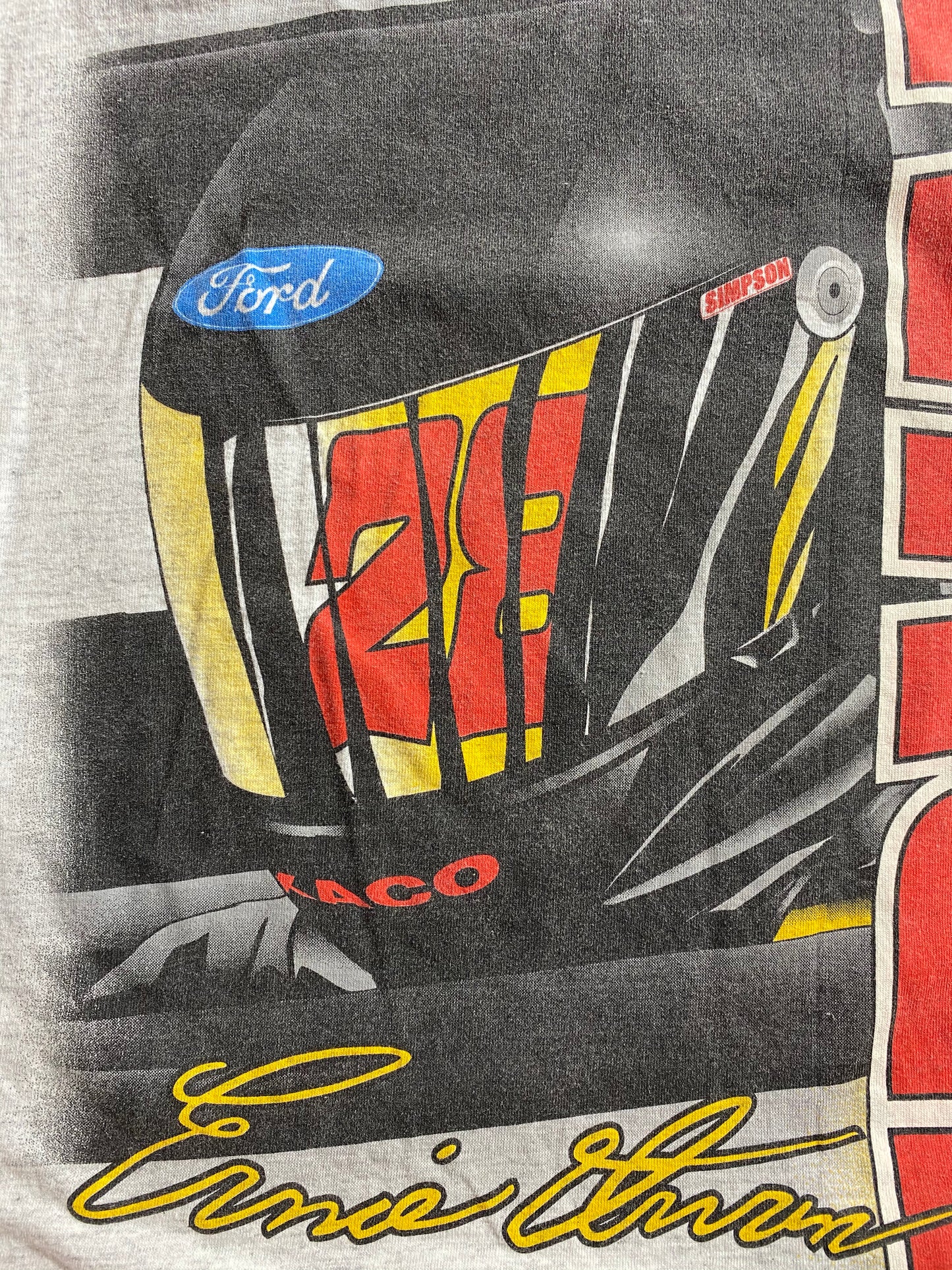 90’s ERNIE IRVAN Made in USA Size XL Vintage Racing T-Shirt / 8147