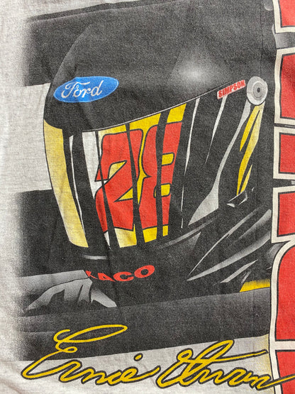90’s ERNIE IRVAN Made in USA Size XL Vintage Racing T-Shirt / 8147