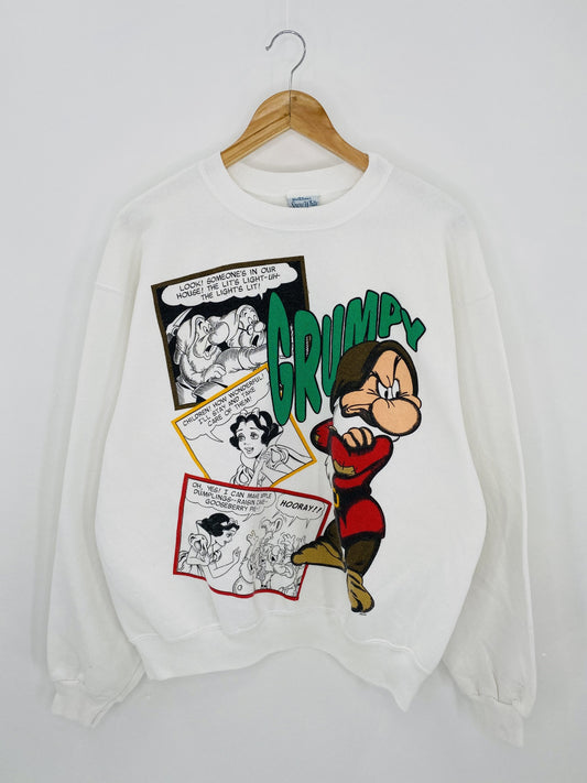 90's DISNEY GRUMPY Made in USA Size One Size (Approx. L) Vintage Sweat-shirt / K5459