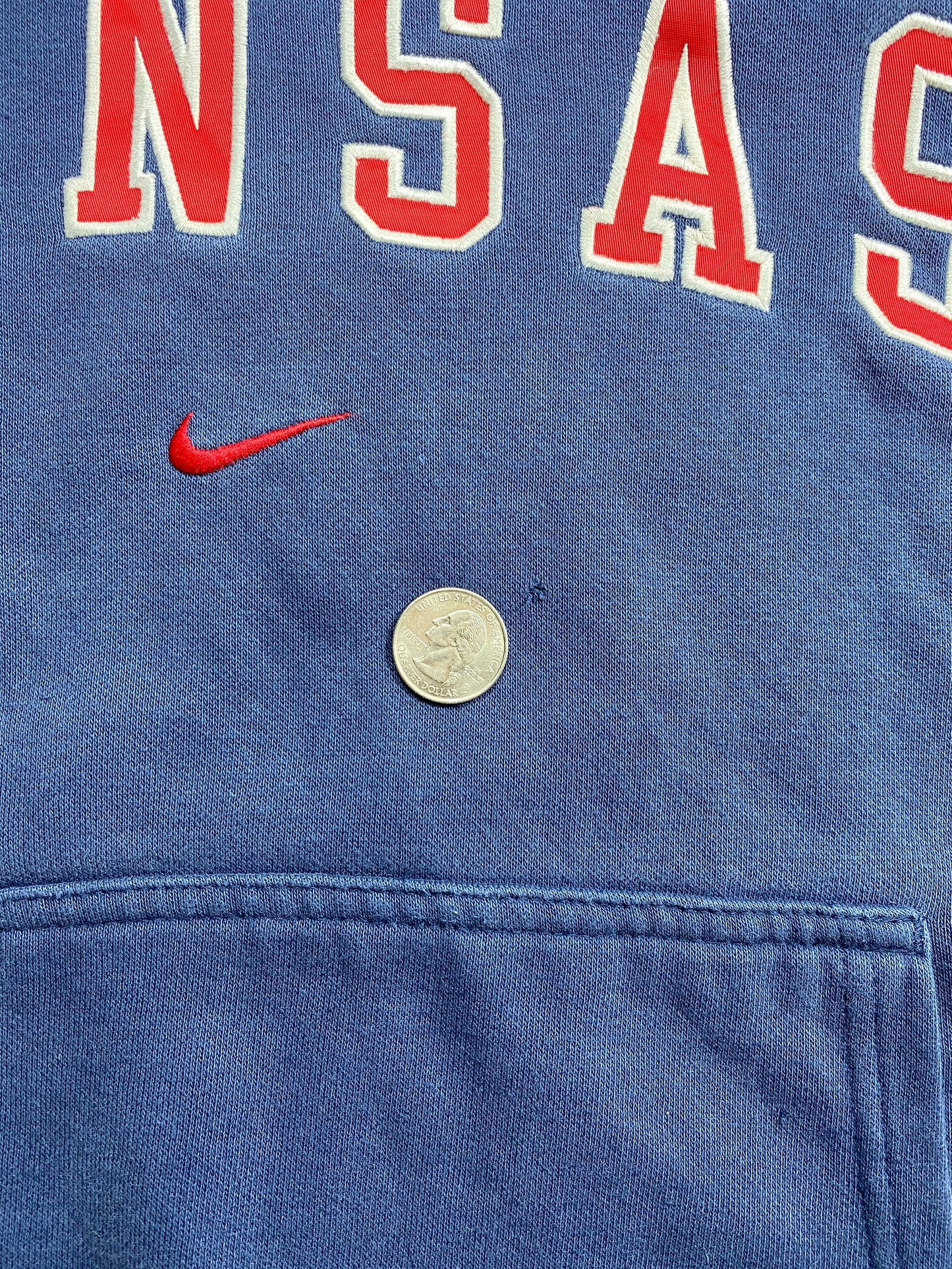 90’s NIKE KANSAS Size XL Vintage Hoodie Sweat-shirt / 7162