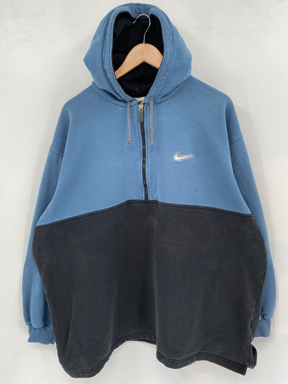 90’s NIKE MINI SWOOSH Size XL Vintage Half-zip Hoodie  Sweat-shirt / K2309