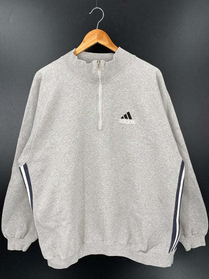 90’s ADIDAS MADE IN USA Size XL Vintage Half-zipSweat-shirt / K2541
