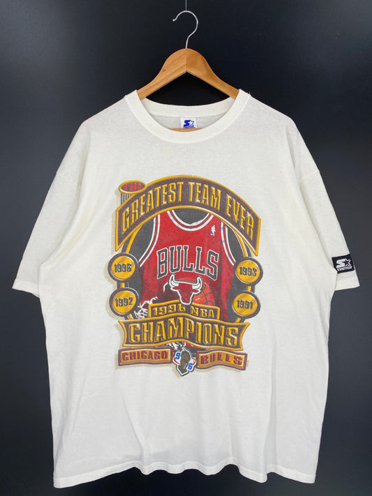 1996 CHICAGO BULLS Size XL Vintage NBA T-shirt /  9533