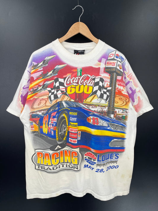 2000' NASCAR COCA COLA 600 LOWE'S Size L Vintage Racing T-shirt / K2958