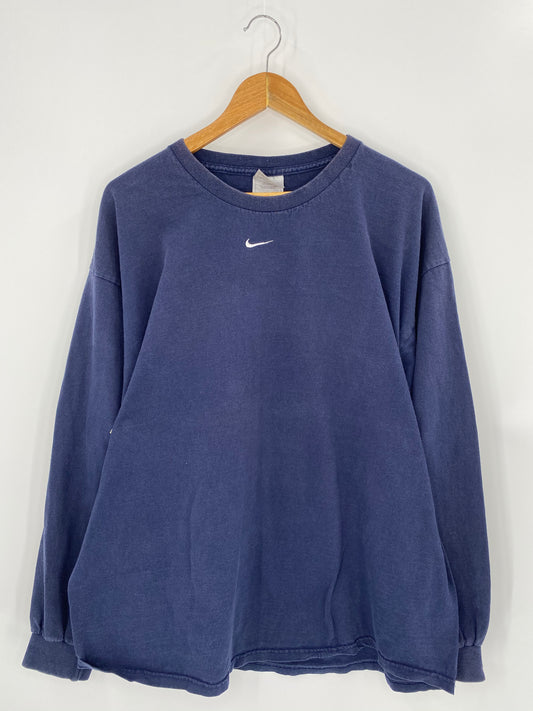 90’s NIKE Center Swoosh Size XL Vintage Long Sleeve T-shirt / 7316