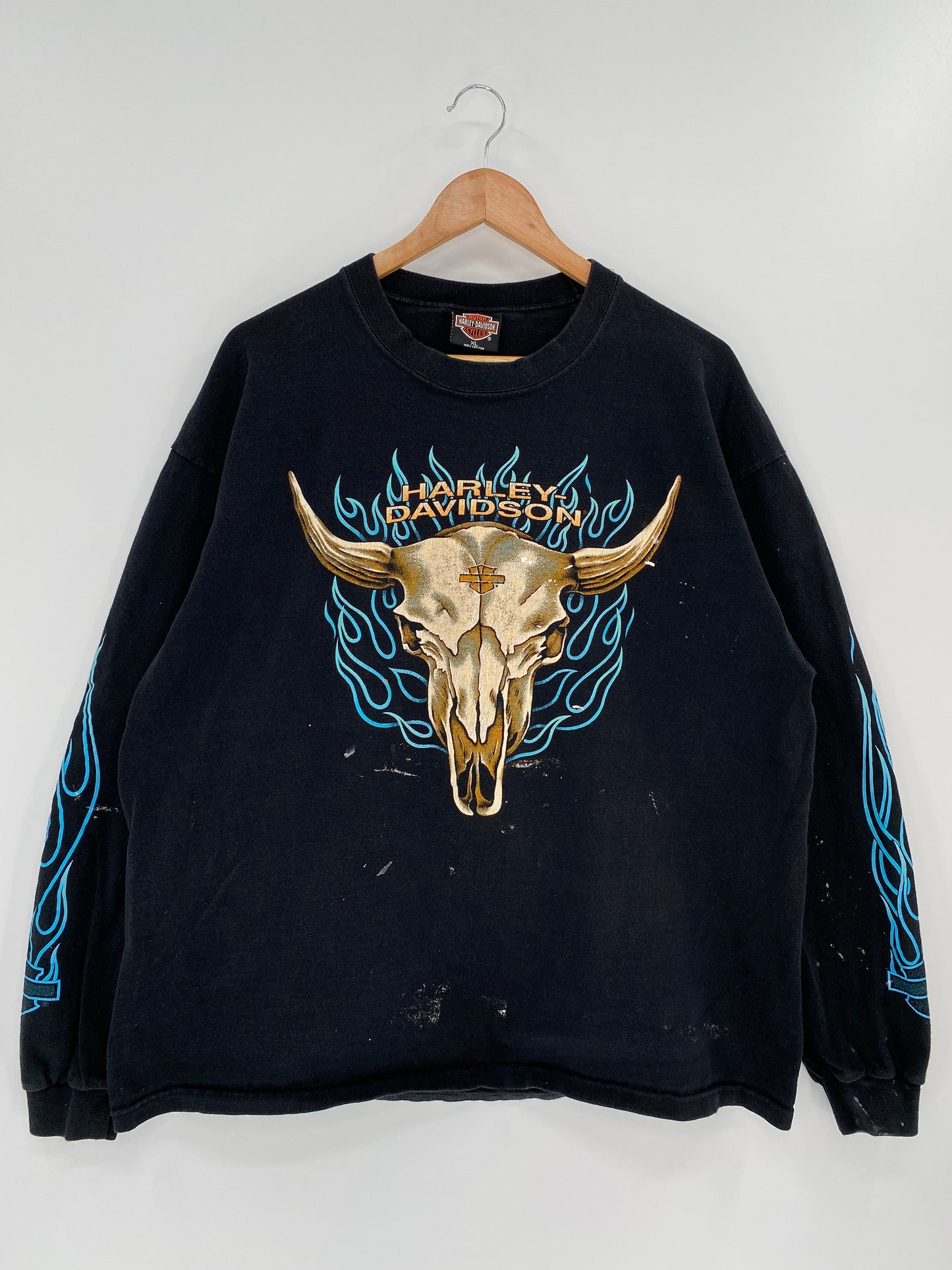 1998 Harley Davidson Vintage Made in USA Size XL Long Sleeve T-Shirt / K549