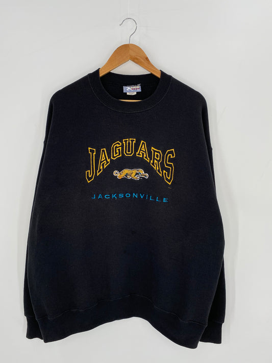 00' JACKSONVILLE JAGUARS Made in USA Size XL Vintage NFL Sweat-shirt / 9430