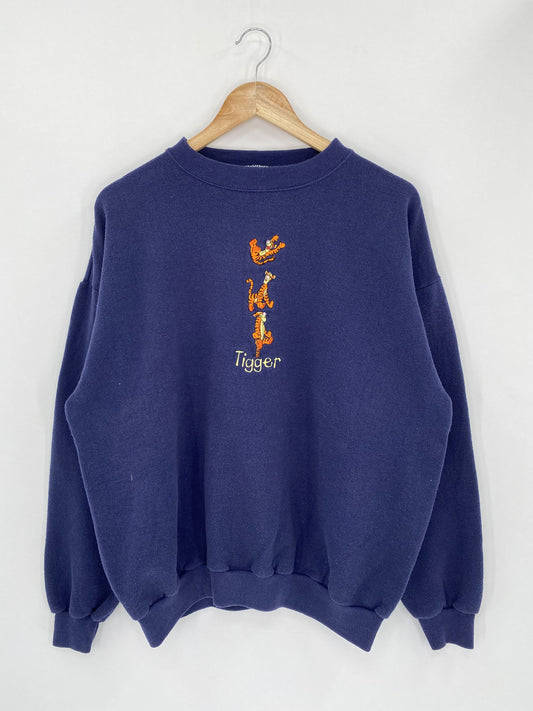 90’s Disney Tigger Made in USA Size L Vintage Sweat-Shirt / K4680