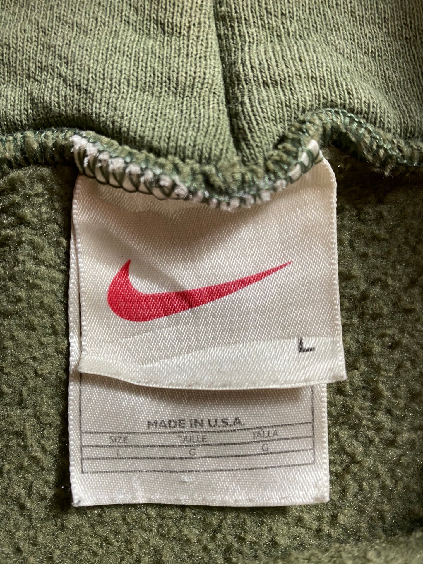 90’s NIKE Center Swoosh Made in USA Size L Vintage Hoodie Sweat-shirt / 8457