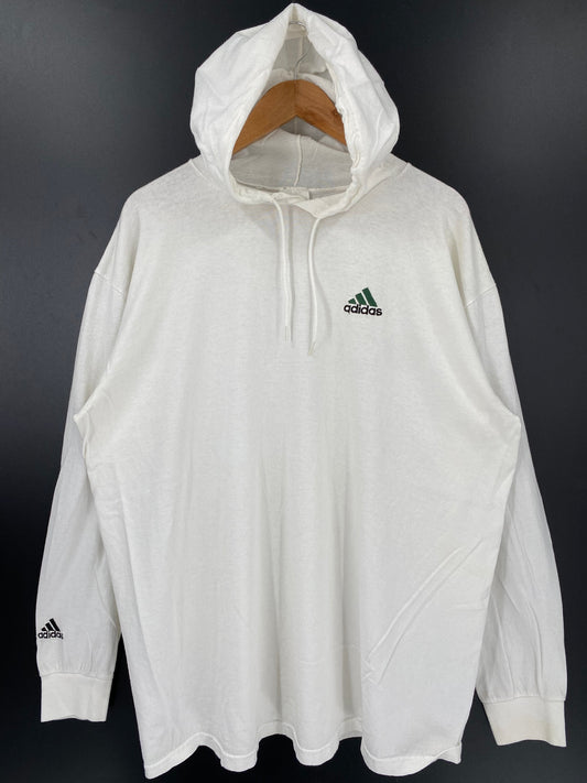 .90’s ADIDAS Made in USA Size XXL Vintage Long sleeve Hoodie T-shirt / E5414T