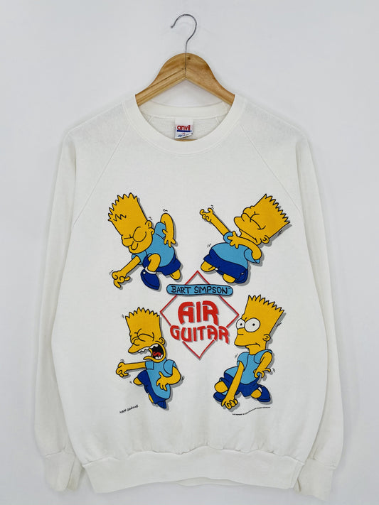 90’s BART SIMPSON AIR GUITAR Made in USA Size XL Vintage Sweat-Shirt   / K5060