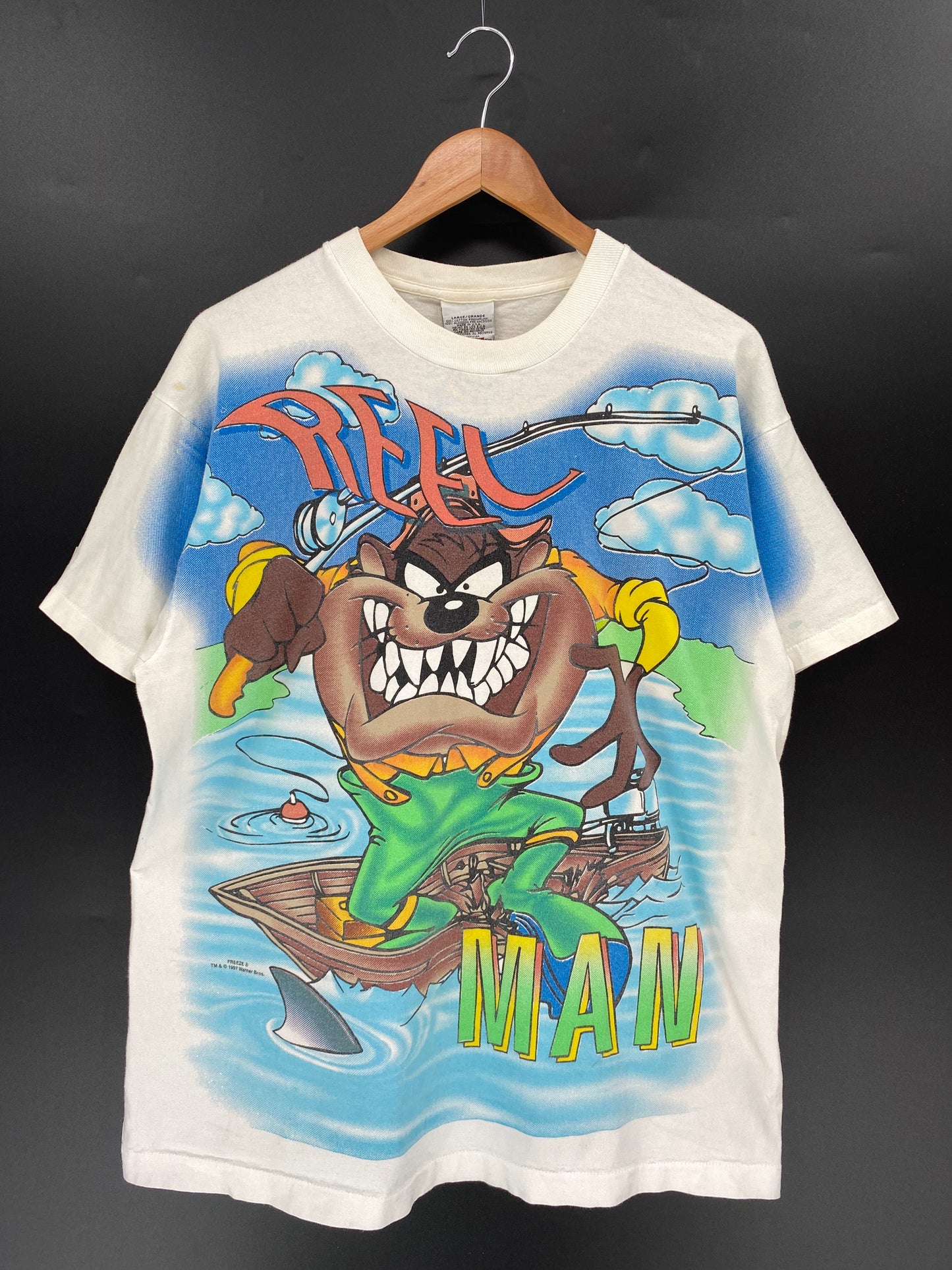 1997 LOONEY TUNES TAZ MADE IN USA Size L Vintage T-Shirts / K1593