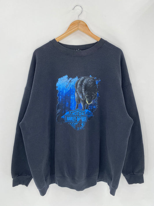 2001 Harley Davidson WISCONSIN Size Approx.XL Vintage Sweat-Shirt / 5541