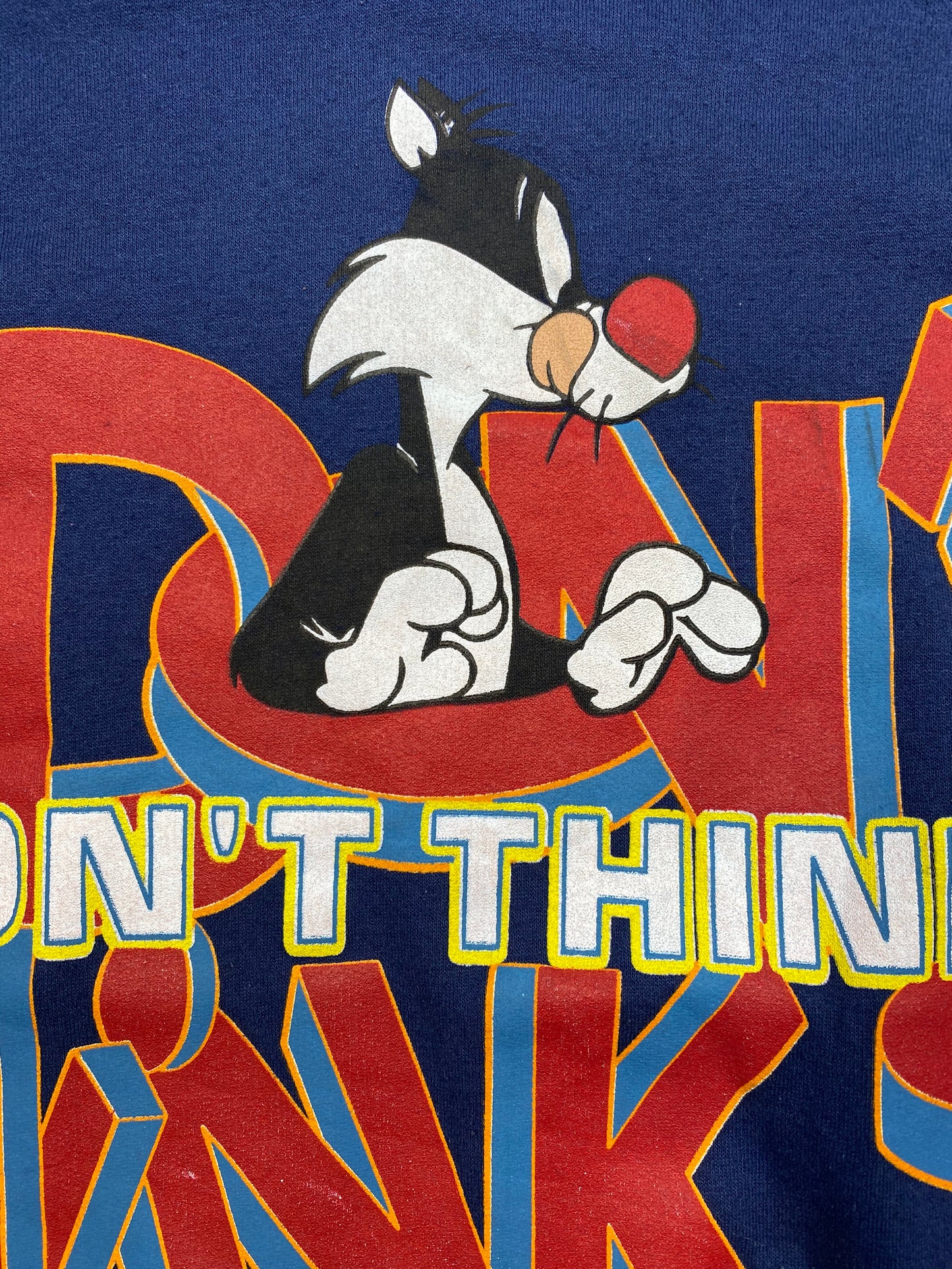 90’s Looney Tunes Tweety x Sylvester Made in USA Size XL Vintage Sweat-Shirt  / 5572
