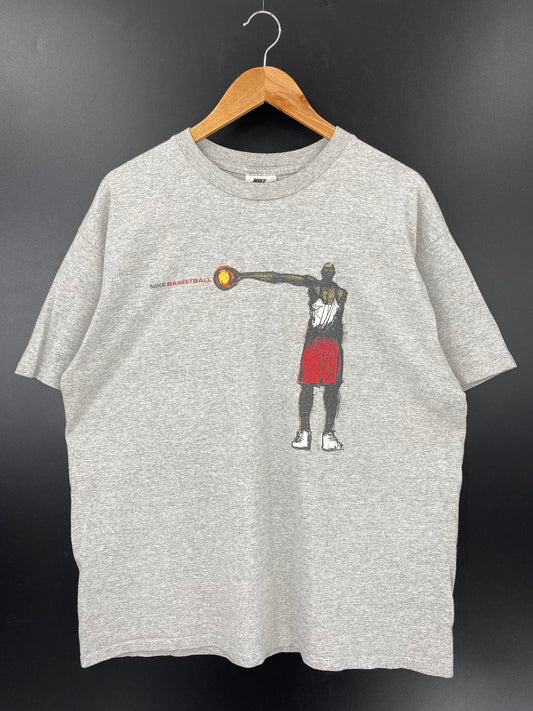 90's NIKE BASKETBALL Size L Vintage T-shirt / k2752