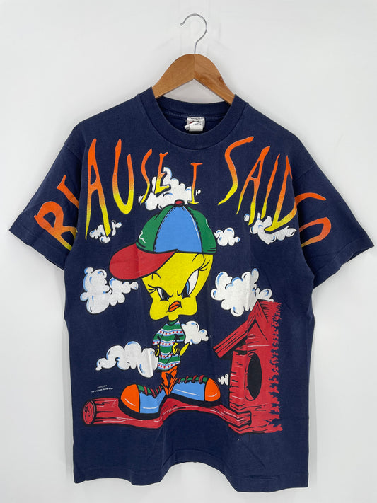 1997 LOONEY TUNES TWEETY Made in USA Made in USA Size XL Vintage T-Shirt / K230