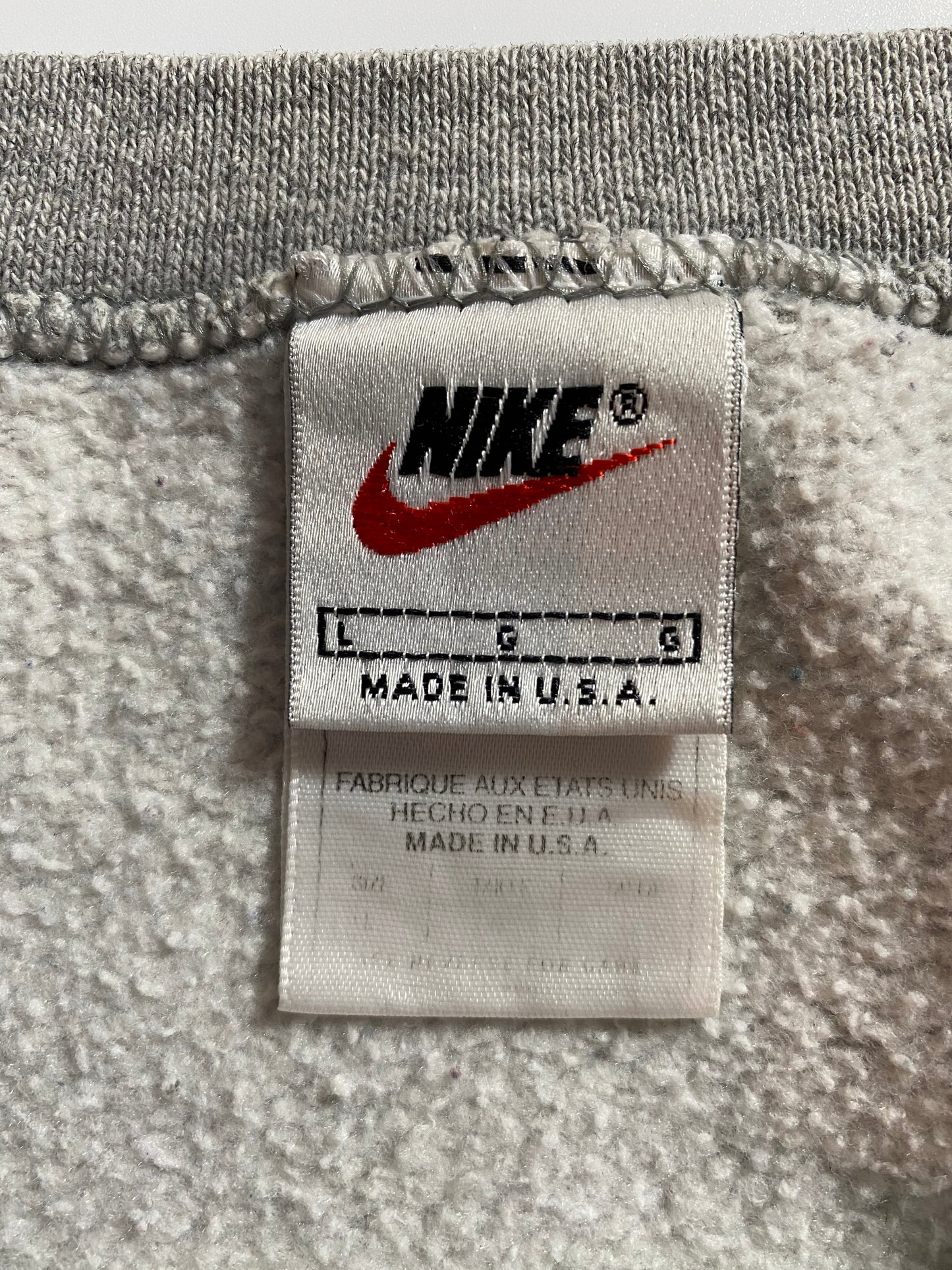 90’s NIKE MINI SWOOSH Made in USA Size L Vintage Sweat-shirt / K159