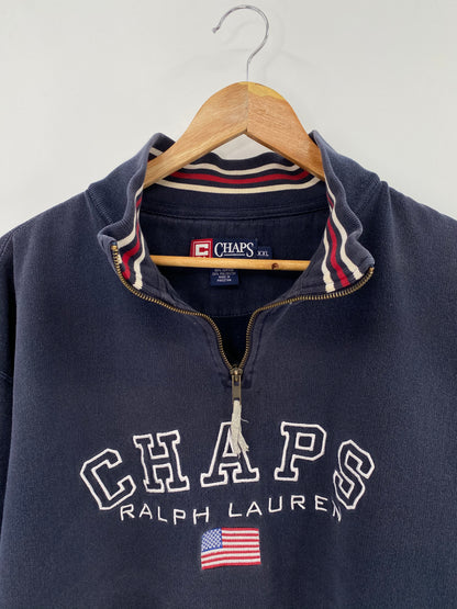Vintage CHAPS RALPH LAUREN Size XXL Half-zip Sweat-shirt / 8272
