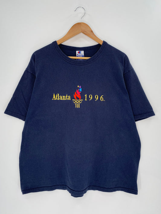 1996 ATLANTA OLYMPIC x CHAMPION Size XL Vintage T-shirt / 8697