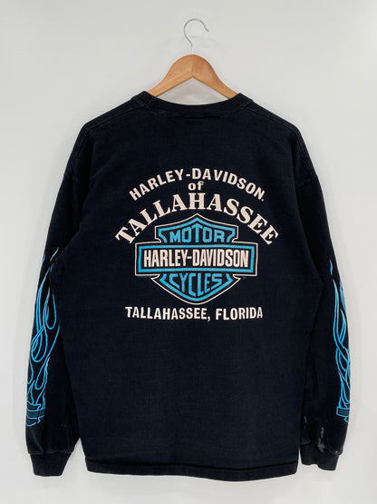 1998 Harley Davidson Vintage Made in USA Size XL Long Sleeve T-Shirt / K549
