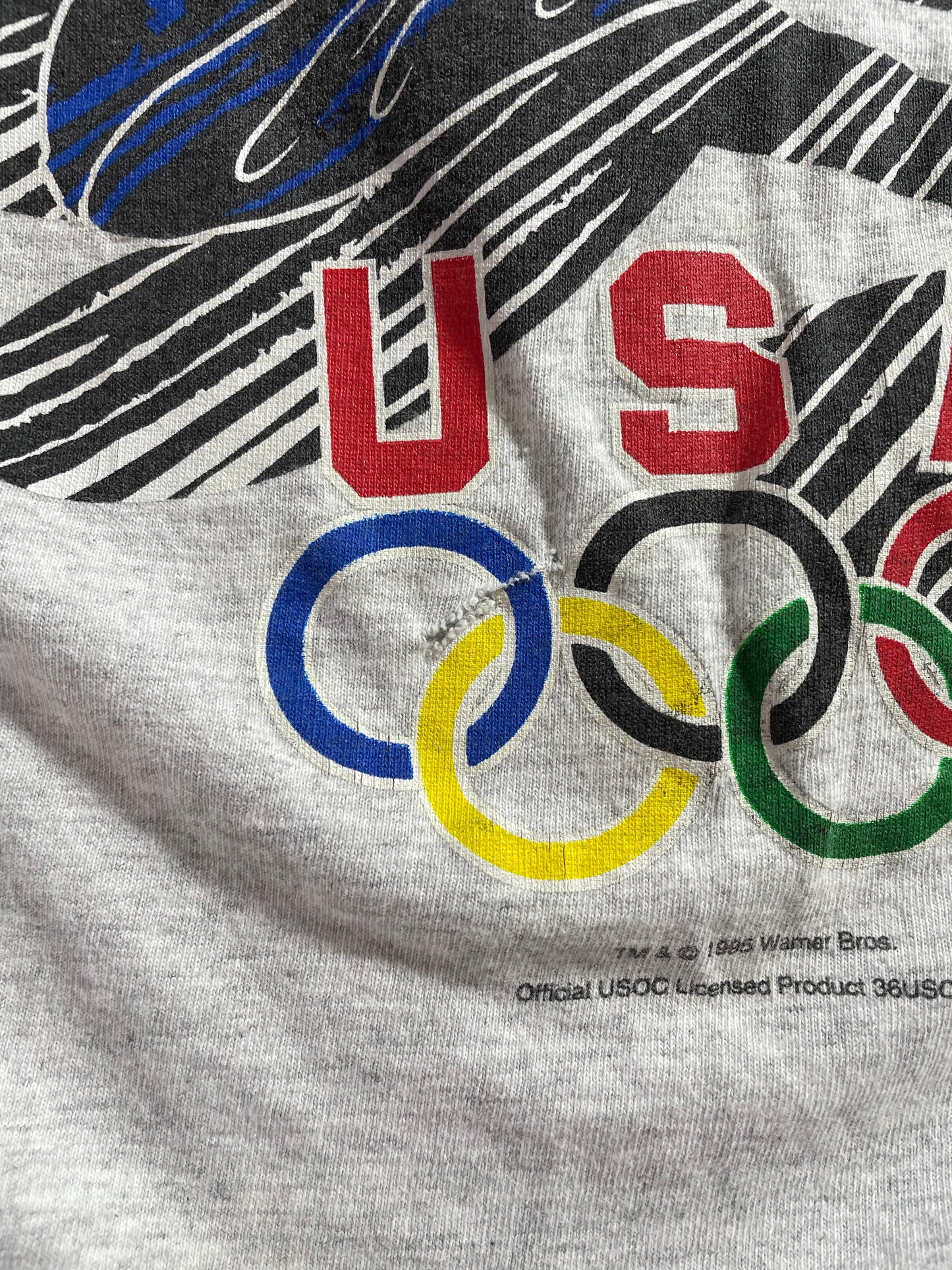 .1995 USA OLYMPICS LONNEY TUNES TAZ Size XXL Vintage T- Shirt / E2163T