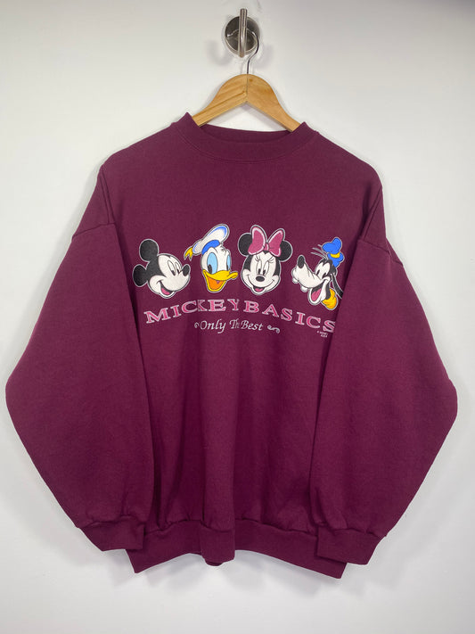 Vintage Disney Mickey Basics Size Approx.L Sweat-Shirt / 5237