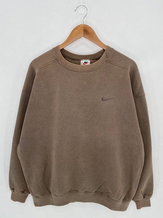 90’s NIKE Mini Swoosh Made in USA Size L Vintage Sweat-shirt / 6663