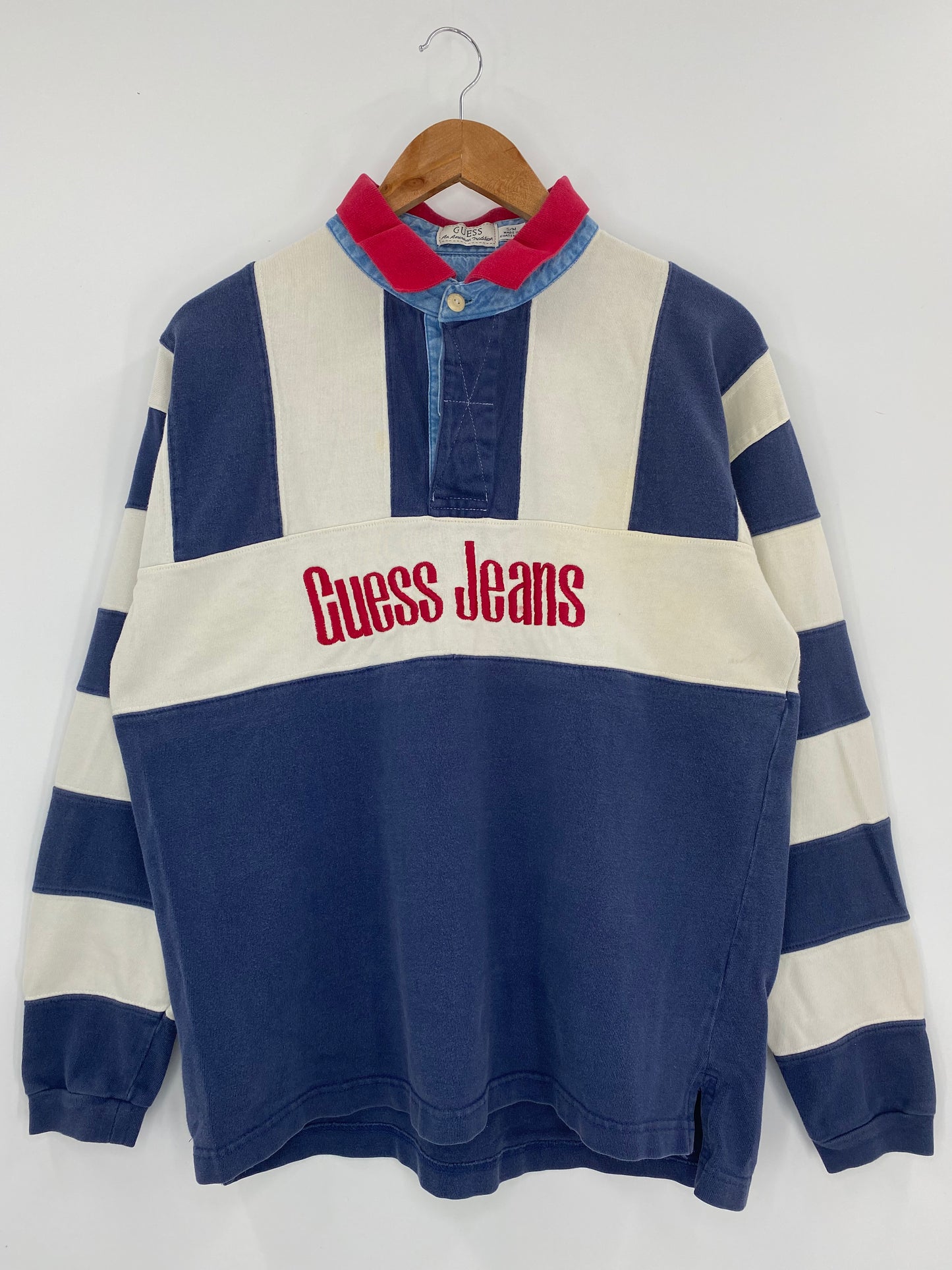 Vintage GUESS JEANS Size S-M Vintage Rugby-Shirt / K3996