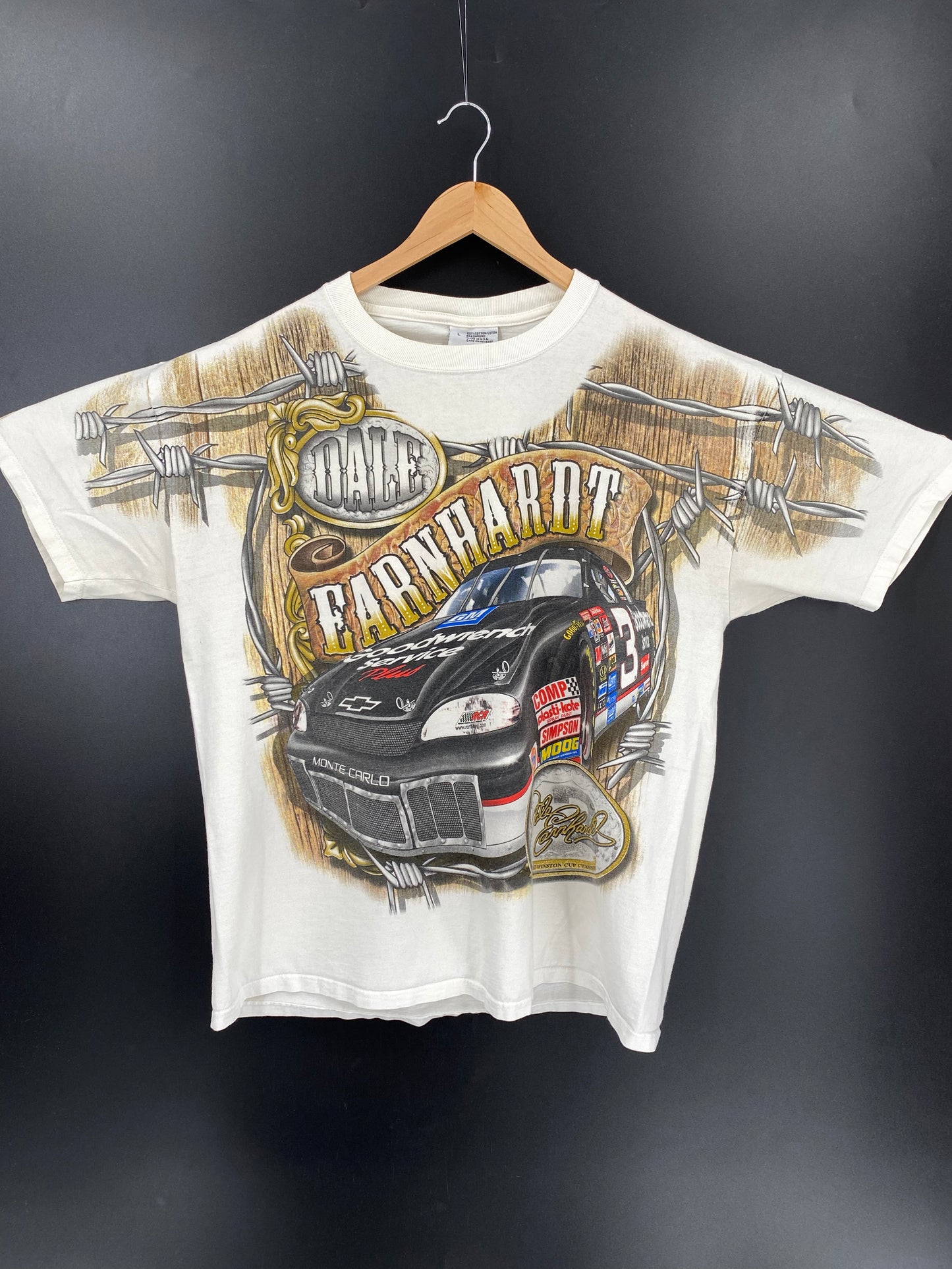 00’ NASCAR DALE EARNHARDT Made in USA Size L Vintage Racing T-shirt / k1791